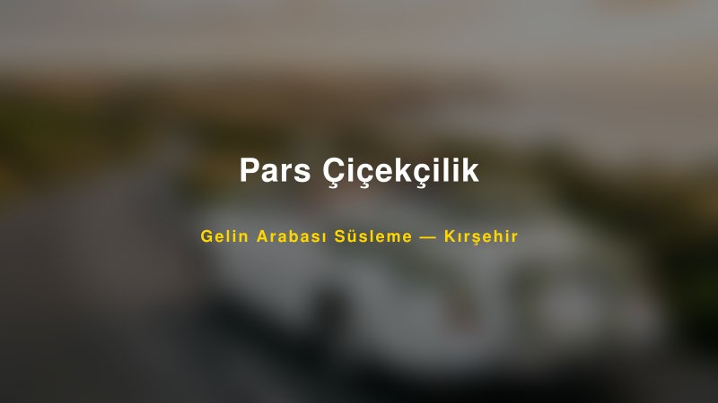 Pars Çiçekçilik Gelin Arabası Süsleme Fiyatları
